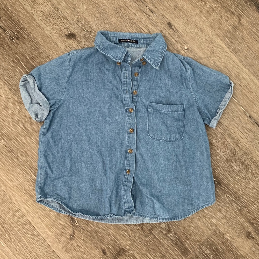 Brandy Melville cropped denim shirt